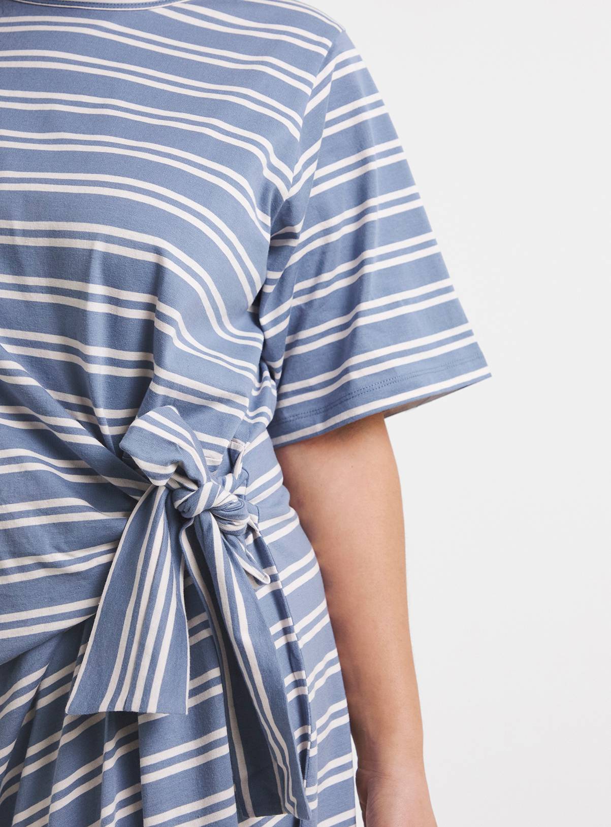 SIMPLY BE Stripe Jersey Midaxi Dress With Side Tie 28 - Image 4